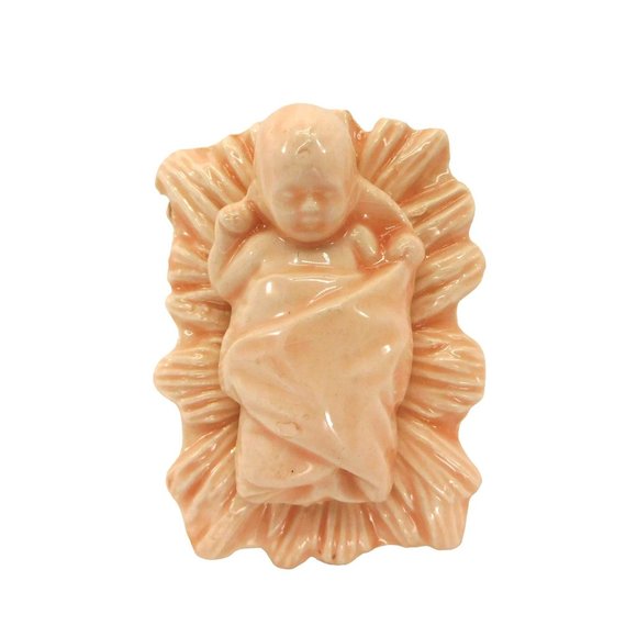 Vintage Holy Family Nativity Set Cream Ceramic 3 Pieces Jesus Mary Joseph 6.75" - Picture 2 of 6